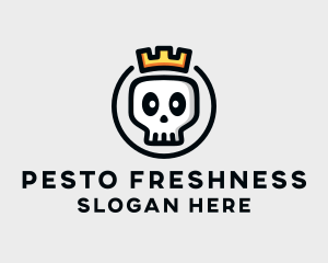 Crown Skull Badge logo design