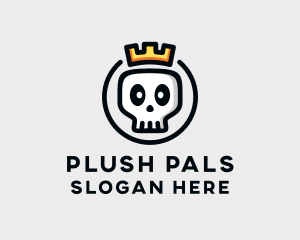 Crown Skull Badge logo design