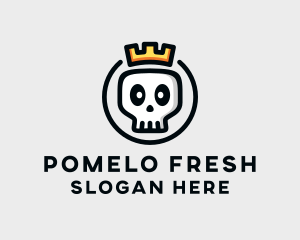 Crown Skull Badge logo design