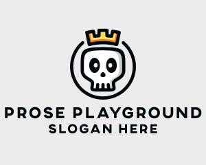 Crown Skull Badge logo design