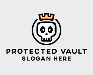 Crown Skull Badge logo design