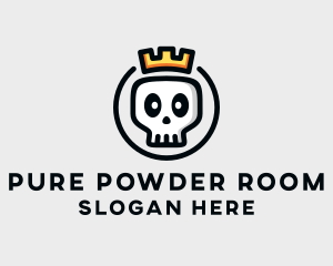 Crown Skull Badge logo design