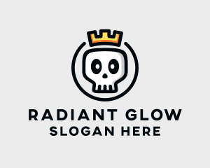 Crown Skull Badge logo design