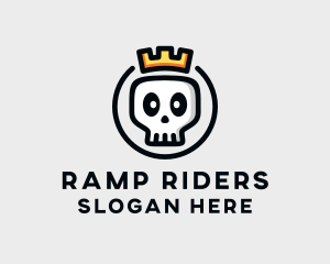 Crown Skull Badge logo design