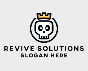 Crown Skull Badge logo design