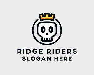 Crown Skull Badge logo design