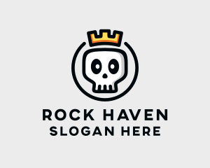 Crown Skull Badge logo design