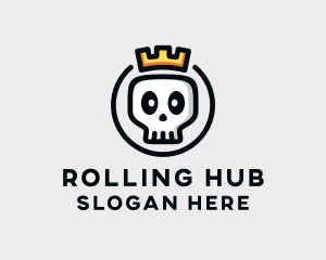 Crown Skull Badge logo design