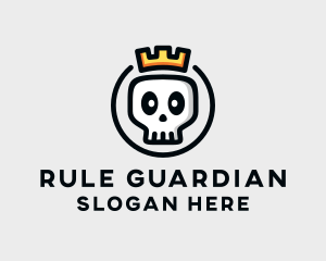 Crown Skull Badge logo design