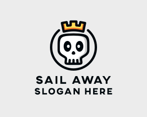 Crown Skull Badge logo design