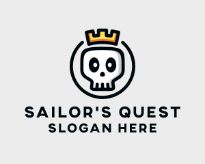 Crown Skull Badge logo design