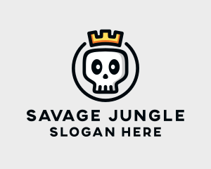 Crown Skull Badge logo design