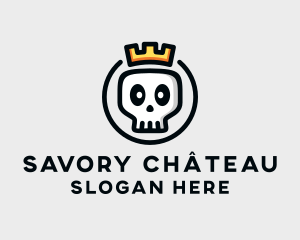 Crown Skull Badge logo design