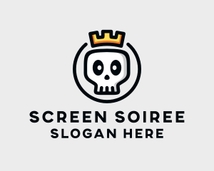 Crown Skull Badge logo design