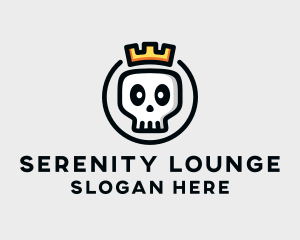 Crown Skull Badge logo design