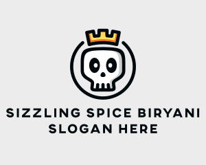 Crown Skull Badge logo design