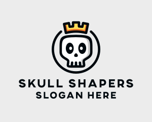 Crown Skull Badge logo design