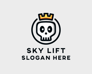 Crown Skull Badge logo design