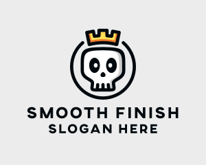 Crown Skull Badge logo design