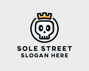 Crown Skull Badge logo design