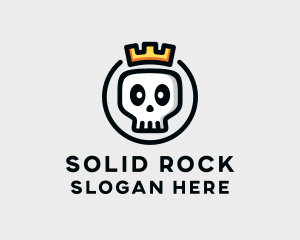 Crown Skull Badge logo design