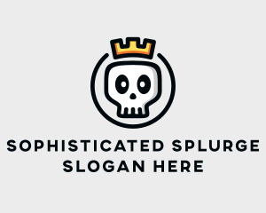 Crown Skull Badge logo design