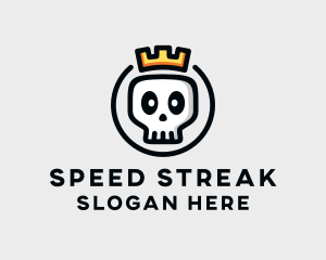 Crown Skull Badge logo design