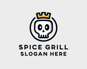 Crown Skull Badge logo design