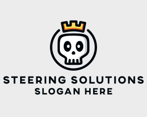 Crown Skull Badge logo design