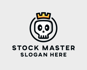 Crown Skull Badge logo design