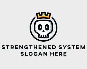 Crown Skull Badge logo design