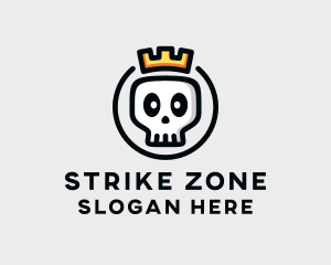 Crown Skull Badge logo design