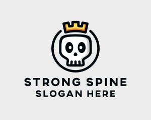 Crown Skull Badge logo design