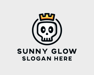 Crown Skull Badge logo design