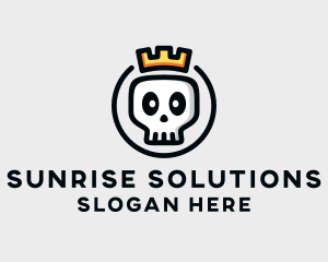 Crown Skull Badge logo design