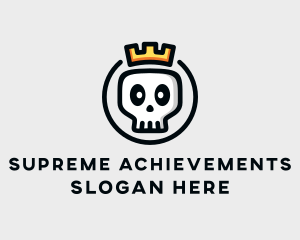 Crown Skull Badge logo design