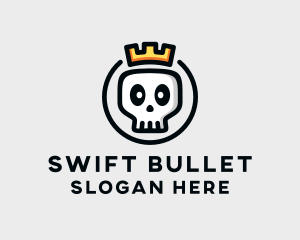 Crown Skull Badge logo design