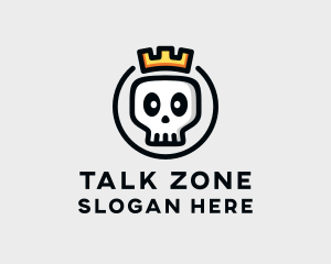 Crown Skull Badge logo design