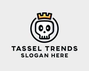 Crown Skull Badge logo design