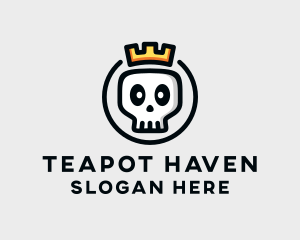 Crown Skull Badge logo design