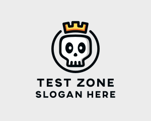 Crown Skull Badge logo design