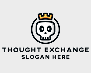 Crown Skull Badge logo design