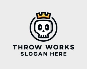 Crown Skull Badge logo design