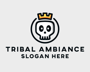 Crown Skull Badge logo design