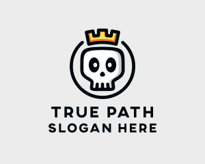 Crown Skull Badge logo design