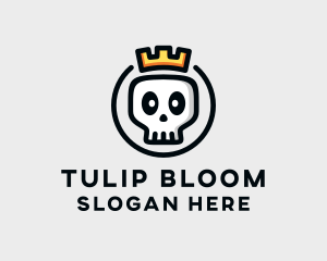 Crown Skull Badge logo design