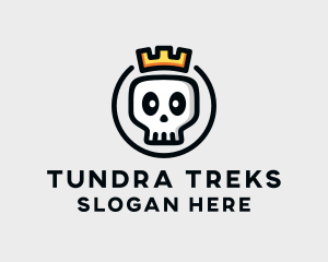 Crown Skull Badge logo design