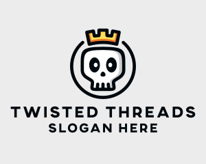 Crown Skull Badge logo design