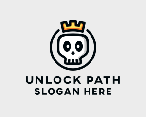 Crown Skull Badge logo design