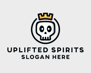 Crown Skull Badge logo design